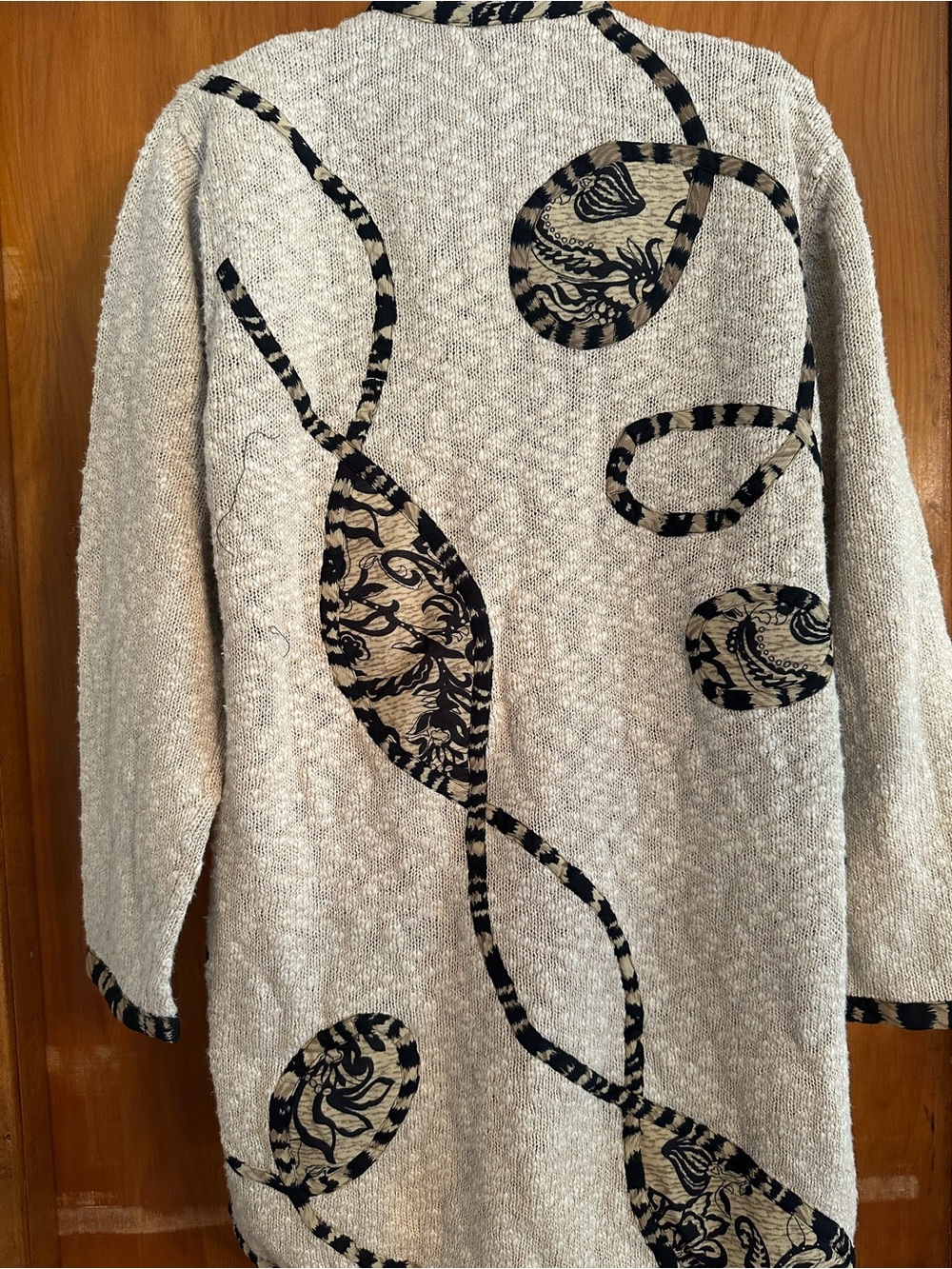 Koos Of Course! NWT Linen Cotton Appliqué Open Front Cardigan Medium